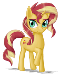 Size: 1299x1647 | Tagged: safe, artist:artemis-polara, character:sunset shimmer, species:pony, species:unicorn, female, mare, raised hoof, simple background, solo, transparent background