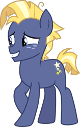 Size: 2045x3259 | Tagged: safe, artist:frownfactory, character:star tracker, species:earth pony, species:pony, episode:once upon a zeppelin, g4, my little pony: friendship is magic, .svg available, adorkable, cute, freckles, grin, high res, male, raised hoof, shy, simple background, smiling, solo, stallion, svg, trackerbetes, transparent background, vector