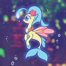 Size: 1024x1024 | Tagged: safe, artist:dawnfire, character:princess skystar, species:seapony (g4), g4, my little pony: the movie (2017), angler seapony, bioluminescent, cute, female, freckles, glow, skyabetes, solo, underwater