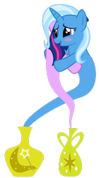 Size: 408x731 | Tagged: safe, artist:navitaserussirus, character:trixie, character:twilight sparkle, asktwixiegenies, ship:twixie, blush sticker, blushing, female, genie, hug, lesbian, shipping, simple background, transparent background, vector