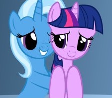 Size: 225x197 | Tagged: safe, artist:navitaserussirus, character:trixie, character:twilight sparkle, ship:twixie, cropped, female, lesbian, shipping