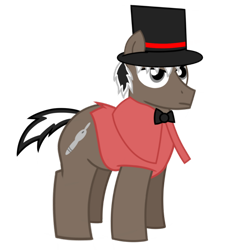 Size: 800x800 | Tagged: safe, artist:toyminator900, oc, oc only, oc:jack t. ripper, species:earth pony, species:pony, species:unicorn, 2018 community collab, derpibooru community collaboration, clothing, hat, simple background, solo, top hat, transparent background