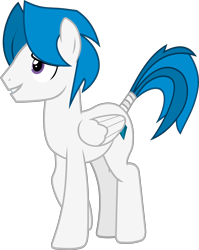 Size: 3949x4958 | Tagged: safe, artist:frownfactory, oc, oc only, oc:stratagem, species:pegasus, species:pony, .svg available, male, simple background, smiling, solo, stallion, svg, tail wrap, transparent background, vector, wings