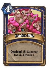 Size: 310x439 | Tagged: safe, artist:captainpudgemuffin, edit, editor:luxuria, character:pinkie pie, blizzard entertainment, card, cropped, hearthpwny, hearthstone, multeity, warcraft