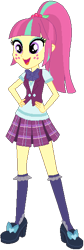 Size: 193x576 | Tagged: safe, artist:ra1nb0wk1tty, character:sour sweet, my little pony:equestria girls, clothing, crystal prep academy uniform, cute, female, hand on hip, school uniform, shoes, simple background, skirt, socks, solo, sourbetes, transparent background
