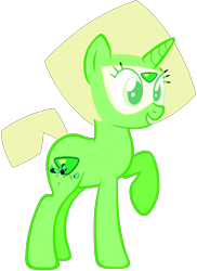 Size: 1024x1405 | Tagged: safe, artist:ra1nb0wk1tty, species:pony, peridot (steven universe), ponified, raised hoof, simple background, solo, steven universe, transparent background