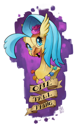 Size: 642x1024 | Tagged: safe, artist:zwitterkitsune, character:princess skystar, species:classical hippogriff, species:hippogriff, g4, my little pony: the movie (2017), bust, female, freckles, one small thing, open mouth, portrait, seashell necklace, smiling, solo, tall