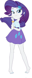 Size: 1500x3629 | Tagged: safe, artist:dirty mike, artist:xebck, edit, editor:slayerbvc, character:rarity, my little pony:equestria girls, barefoot, clothing, edited edit, feet, female, legs, nail polish, simple background, skirt, solo, transparent background, vector, vector edit