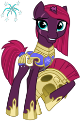 Size: 2000x3000 | Tagged: safe, artist:cheezedoodle96, character:fizzlepop berrytwist, character:tempest shadow, species:pony, species:unicorn, my little pony: the movie (2017), .svg available, alternate hairstyle, armor, broken horn, cutie mark, eye scar, female, grin, headcanon, helmet, hoof hold, looking at you, mare, raised hoof, reformed, royal guard, royal guard armor, scar, show accurate, simple background, smiling, solo, svg, tail wrap, tempest becomes a royal guard, transparent background, vector