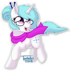Size: 900x901 | Tagged: safe, artist:tambelon, oc, oc only, oc:snowstar, species:pony, species:unicorn, clothing, female, glasses, mare, scarf, simple background, solo, transparent background