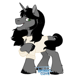 Size: 800x800 | Tagged: safe, artist:tambelon, character:king sombra, species:pony, species:unicorn, alternate hairstyle, clothing, flowing mane, handsome, male, shirt, sideburns, solo, stallion, stupid sexy sombra, unshorn fetlocks