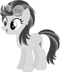 Size: 1024x1220 | Tagged: safe, artist:ra1nb0wk1tty, character:indigo zap, species:pony, female, monochrome, ponified, simple background, solo, transparent background