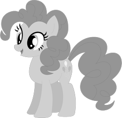 Size: 1024x991 | Tagged: safe, artist:ra1nb0wk1tty, character:pinkie pie, species:earth pony, species:pony, female, mare, monochrome, open mouth, simple background, solo, transparent background
