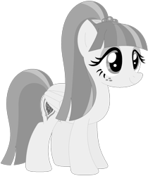 Size: 1024x1219 | Tagged: safe, artist:ra1nb0wk1tty, character:sour sweet, species:pony, female, monochrome, ponified, simple background, solo, transparent background