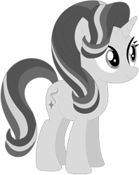Size: 1024x1292 | Tagged: safe, artist:ra1nb0wk1tty, character:starlight glimmer, species:pony, species:unicorn, female, mare, monochrome, simple background, smiling, solo, transparent background