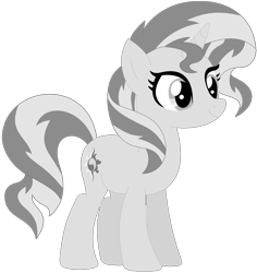Size: 1024x1087 | Tagged: safe, artist:ra1nb0wk1tty, character:sunset shimmer, species:pony, species:unicorn, female, mare, monochrome, simple background, smiling, solo, transparent background