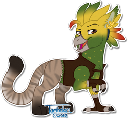 Size: 702x654 | Tagged: safe, artist:tambelon, oc, oc only, oc:dexion, species:griffon, clothing, male, simple background, solo, transparent background, vest