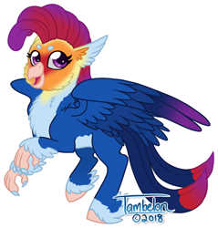 Size: 670x700 | Tagged: safe, artist:tambelon, oc, oc only, oc:slow burn, species:classical hippogriff, species:hippogriff, female, solo
