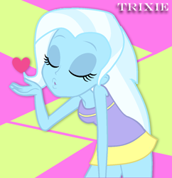 Size: 1018x1052 | Tagged: safe, artist:fernandash, artist:grapefruitface1, base used, character:trixie, my little pony:equestria girls, blowing a kiss, female, heart, missing accessory, solo