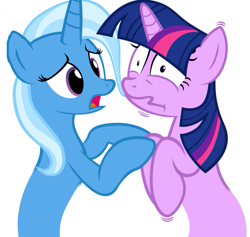 Size: 559x531 | Tagged: safe, artist:navitaserussirus, edit, character:trixie, character:twilight sparkle, ship:twixie, cropped, female, lesbian, shipping