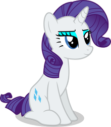Size: 7000x7939 | Tagged: safe, artist:luckreza8, character:rarity, species:pony, species:unicorn, .svg available, absurd resolution, curly tail, eyeshadow, female, horn, lidded eyes, makeup, mare, satisfied, simple background, sitting, smiling, solo, transparent background, vector