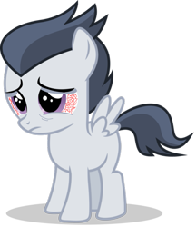 Size: 751x869 | Tagged: safe, artist:frownfactory, artist:jawsandgumballfan24, edit, character:rumble, species:pegasus, species:pony, bloodshot eyes, colt, male, simple background, sleepy, tired, transparent background, vector
