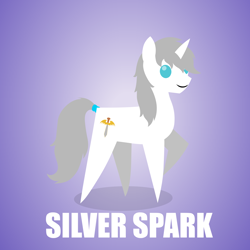 Size: 1280x1280 | Tagged: safe, artist:aha-mccoy, oc, oc only, oc:silver spark, species:pony, species:unicorn, pointy ponies, solo