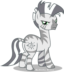 Size: 2795x3152 | Tagged: safe, artist:vector-brony, oc, oc only, oc:xenith, species:pony, species:zebra, fallout equestria, angry, fanfic, fanfic art, female, hooves, mare, signature, simple background, solo, transparent background, vector, zebra oc