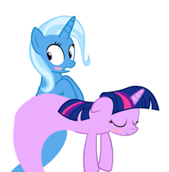 Size: 529x538 | Tagged: safe, artist:navitaserussirus, edit, character:trixie, character:twilight sparkle, asktwixiegenies, ship:twixie, cropped, female, genie, lesbian, shipping
