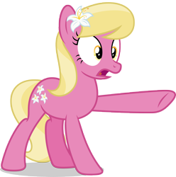 Size: 7000x7046 | Tagged: safe, artist:luckreza8, character:lily, character:lily valley, species:earth pony, species:pony, episode:slice of life, g4, my little pony: friendship is magic, absurd resolution, background pony, female, flower, flower in hair, lily (flower), mare, my little pony, open mouth, scene interpretation, simple background, solo, spolier:s05e09, transparent background, vector