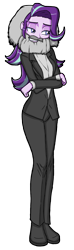 Size: 887x3000 | Tagged: safe, artist:artemis-polara, edit, character:starlight glimmer, species:human, my little pony:equestria girls, clothing, costume, fake beard, female, karl marx, shoes, simple background, solo, stalin glimmer, transparent background, wig