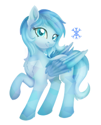 Size: 849x1047 | Tagged: safe, artist:dusthiel, oc, oc only, oc:winter, species:crystal pony, species:pony, chest fluff, colored pupils, colored wings, crystal pegasus, crystal pony oc, female, leg fluff, looking at you, mare, raised hoof, simple background, solo, transparent background