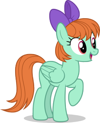 Size: 7000x8533 | Tagged: safe, artist:luckreza8, character:peppermint goldylinks, species:pegasus, species:pony, episode:school daze, g4, my little pony: friendship is magic, .svg available, absurd resolution, background pony, bow, cute, female, friendship student, hair bow, inkscape, mare, open mouth, peppermint adoralinks, raised hoof, simple background, solo, transparent background, vector