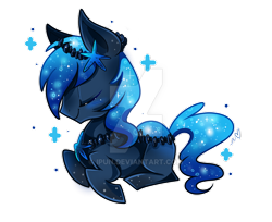 Size: 800x654 | Tagged: safe, artist:ipun, oc, oc only, oc:noctis, species:pony, eyes closed, male, original species, pond pony, prone, simple background, solo, stallion, transparent background, watermark