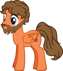Size: 1481x1662 | Tagged: safe, artist:grapefruitface1, oc, oc:fret rutherford, facial hair, genesis, mike rutherford, musician, pony creator, simple background, solo, transparent background