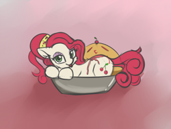 Size: 1201x903 | Tagged: safe, artist:dusthiel, character:cherry jubilee, species:earth pony, species:pony, cherry pie (food), female, food, looking at you, mare, pie, piercing, solo, tongue out