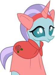 Size: 561x769 | Tagged: safe, artist:frownfactory, character:ocellus, species:changeling, species:reformed changeling, episode:horse play, g4, my little pony: friendship is magic, .svg available, cute, diaocelles, fake cutie mark, fake ears, fake horn, fake tail, female, simple background, smiling, solo, svg, transparent background, vector, wig