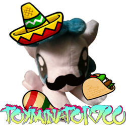 Size: 480x480 | Tagged: safe, artist:toyminator900, oc, oc only, facial hair, food, moustache, plushie, simple background, sombrero, taco, transparent background