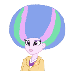 Size: 920x869 | Tagged: safe, artist:bigpurplemuppet99, artist:luckreza8, edit, character:princess celestia, character:principal celestia, my little pony:equestria girls, afro, edited vector, female, frolestia, simple background, solo, transparent background