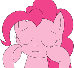 Size: 1352x1240 | Tagged: safe, artist:ra1nb0wk1tty, character:pinkie pie, species:earth pony, species:pony, eyes closed, female, mare, solo, the emperor's new groove
