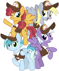 Size: 3000x3600 | Tagged: safe, artist:cheezedoodle96, character:appointed rounds, character:derpy hooves, character:rainy day, character:sunny delivery, species:pegasus, species:pony, episode:the break up break down, .svg available, background pony, clothing, cute, delivery pony, female, flying, hat, looking at you, mailmare, mailmare hat, mare, one eye closed, raised hoof, rearing, shirt, simple background, smiling, svg, transparent background, vector, waving, wink