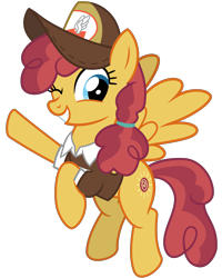 Size: 3200x4000 | Tagged: safe, artist:cheezedoodle96, character:sunny delivery, species:pegasus, species:pony, episode:the break up break down, .svg available, background pony, clothing, female, flying, hat, looking at you, mailmare, mailmare hat, mare, one eye closed, shirt, simple background, smiling, solo, svg, transparent background, vector, waving, wink