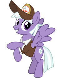 Size: 3200x4000 | Tagged: safe, artist:cheezedoodle96, character:appointed rounds, species:pegasus, species:pony, episode:the break up break down, .svg available, background pony, clothing, female, hat, looking at you, mailmare, mailmare hat, mare, rearing, shirt, simple background, smiling, solo, svg, transparent background, vector