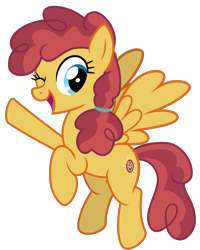 Size: 3200x4000 | Tagged: safe, artist:cheezedoodle96, character:sunny delivery, species:pegasus, species:pony, episode:the break up break down, .svg available, background pony, female, flying, looking at you, mare, one eye closed, simple background, smiling, solo, svg, transparent background, vector, waving, wink