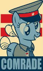 Size: 3513x5813 | Tagged: safe, artist:cheezedoodle96, artist:stay gold, character:derpy hooves, species:pegasus, species:pony, clothing, comrade, costume, cutie mark, derp, equal cutie mark, equality, general, hope poster, medal, military, russian, smiling, soviet union, stars, translation, товарищ