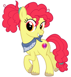 Size: 2800x3000 | Tagged: safe, alternate version, artist:cheezedoodle96, character:apple bloom, species:earth pony, species:pony, .svg available, alternate hairstyle, female, filly, headcanon, looking at you, neckerchief, older apple bloom, simple background, smiling, solo, svg, teenage apple bloom, teenager, transparent background, unshorn fetlocks, vector