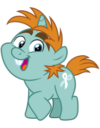 Size: 2500x3200 | Tagged: safe, artist:cheezedoodle96, character:snips, species:pony, species:unicorn, .svg available, bucktooth, colt, foal, looking at you, male, raised hoof, redesign, simple background, solo, svg, transparent background, vector
