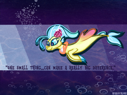 Size: 1280x960 | Tagged: safe, artist:krazykari, character:princess skystar, species:seapony (g4), my little pony: the movie (2017), abstract background, female, one small thing, smiling, solo