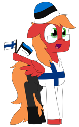 Size: 1809x2905 | Tagged: safe, artist:moonatik, oc, oc only, oc:moonatik, species:pegasus, species:pony, beanie, boots, clothing, cute, estonia, finland, flag, glasses, hat, hoodie, male, pants, shoes, simple background, solo, stallion, transparent background, wing hold