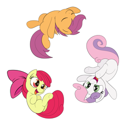 Size: 4500x4500 | Tagged: safe, artist:joey darkmeat, artist:wodahseht, character:apple bloom, character:scootaloo, character:sweetie belle, species:earth pony, species:pegasus, species:pony, species:unicorn, g4, absurd resolution, adorabloom, cute, cutealoo, cutie mark crusaders, diasweetes, eyes closed, female, filly, group, open mouth, open smile, simple background, smiling, three quarter view, transparent background, underhoof, young